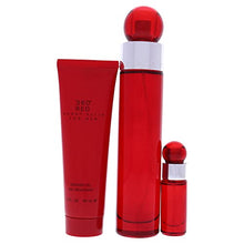 Load image into Gallery viewer, Perry Ellis 360 Red Men 3.4oz EDT Spray, 7.5ml EDT Mini Spray, 3oz Shower Gel 3 Pc Gift Set