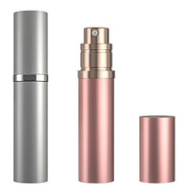Load image into Gallery viewer, Refillable Perfume Bottle Atomizer for Travel,Portable Easy Refillable Perfume Spray Pump Empty Bottle for men and women with 5ml Mini Pocket Size (Silvery+Rose Gold)