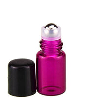 Load image into Gallery viewer, Pack of 50,2ml (5/8 Dram) Glass Roll on Bottle Mixed Color Sample Test Roller Essential Oil Vials Stainless Steel Roller Balls With Black Cap For Aromatherapy,Perfume Oils-Pipette included