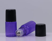 Load image into Gallery viewer, Wresty Roller Glass Bottles,50 Packs 2ml Purple Roller Ball Bottles Empty Mini Roll-on Glass Bottles Vials For Essential Oil Perfumes Aromatherapy,With opener and dropper