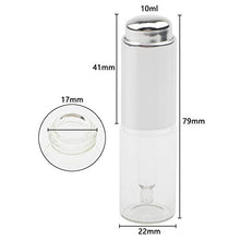 Load image into Gallery viewer, JIUWU 10ml 1/3 Oz Essential Oil Transparent Glass Dropper Bottle with Silver Pressure Pump and Tip Eye Dropper Perfume Cosmetics Aromatherapy Sample Vials Pack of 25
