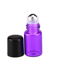 Load image into Gallery viewer, Pack of 50,2ml (5/8 Dram) Glass Roll on Bottle Mixed Color Sample Test Roller Essential Oil Vials Stainless Steel Roller Balls With Black Cap For Aromatherapy,Perfume Oils-Pipette included