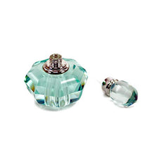 Load image into Gallery viewer, KECHU Delicate Green Empty Crystal Perfume Bottle Refillable Glass 3ml Transparent Green Decor
