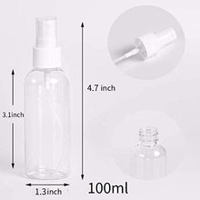 Load image into Gallery viewer, Plastic Clear Spray Bottles 3.4oz, Refillable Fine Mist Sprayer Bottles 100ml Makeup Cosmetic Atomizers Empty Small Spray Bottle Container for Essential Oils, Travel, Perfumes-U9-PPV01-100ML-24PCSG