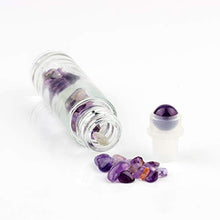 Load image into Gallery viewer, Natural Gemstones 10ML Essential Oil Roller Bottles Clear Glass Roll-on Bottles Gemstone Perfume Sample Vials with Crystal Stone Roller Balls & Healing Crystal Chips Inside 10PACK