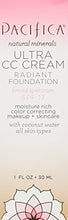 Load image into Gallery viewer, Pacifica Beauty Ultra CC Cream Radiant Foundation with Broad Spectrum SPF 7, Warm/Light, 1 Fl Oz