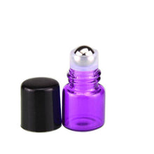 Load image into Gallery viewer, Pack of 50,1ml (1/4 Dram) Glass Roll on Bottle Mixed Color Sample Test Roller Essential Oil Vials Stainless Steel Roller Balls With Black Cap For Aromatherapy,Perfume Oils-Pipette included