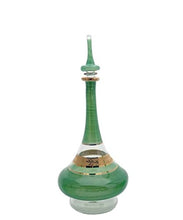 Load image into Gallery viewer, Discoveries Egyptian Imports - Handmade Genie Bottle, Made in Egypt and Packaged in Decorative Hieroglyphic Box - Green - 6"