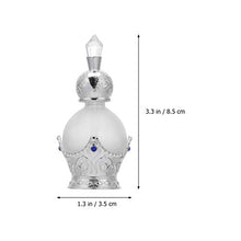 Load image into Gallery viewer, IMIKEYA Crystal Empty Perfume Bottle 15ML Refillable Essential Oil Dropper Bottle Decorative Glass Dropper Bottle for Home Travel Gift Silver