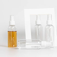 Load image into Gallery viewer, 2.7oz 40 Pack Fine Mist Clear Spray Bottles Refillable & Reusable Empty Plastic Travel Bottle for Essential Oils, Travel, Perfumes (80ml-40pcs, Clear)
