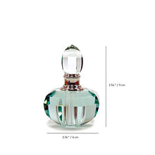Load image into Gallery viewer, KECHU Delicate Green Empty Crystal Perfume Bottle Refillable Glass 3ml Transparent Green Decor