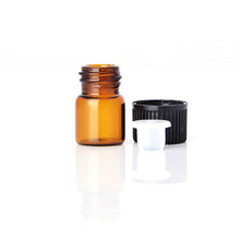 Load image into Gallery viewer, Enslz 100 Pcs Essential Oil Glass Bottles Mini Tiny Refillable Empty Aromatherapy Perfume Liquid Amber Glass Bottles (1ml) ?Ǫ
