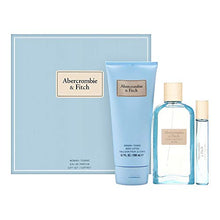 Load image into Gallery viewer, First Instinct Blue By Abercrombie & Fitch for Women 3 Piece Set Includes with Eau De Parfum Spray + Eau De Parfum Spray + Body Lotion
