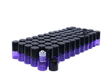 Load image into Gallery viewer, Wresty 60 Pcs Roll on Glass Bottle 1ml Mini Purple Glass Roller Ball Bottles Refillable Empty Sample Vials Essential Oil Perfumes Aromatherapy Roller Bottles,with Opener and Droppers