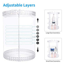 Load image into Gallery viewer, Deksias 360 Rotating Makeup Organizer, Adjustable Carousel Acrylic Storage,Large Capacity Spinning Cosmetics Display Case for Bathroom,Bedroom,Dresser or Vanity Countertop (Clear)