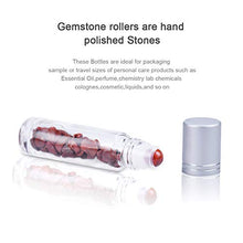 Load image into Gallery viewer, Gemstone Essential Oils Bottles10pcs Natural Gemstones Essential Oil Roller Bottles 10ml Perfume Sample Vials with Crystal Stone Roller Balls & Healing Crystal Chips Inside