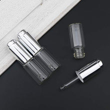 Load image into Gallery viewer, JIUWU 10ml 1/3 Oz Essential Oil Transparent Glass Dropper Bottle with Silver Pressure Pump and Tip Eye Dropper Perfume Cosmetics Aromatherapy Sample Vials Pack of 25