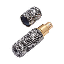 Load image into Gallery viewer, XianghuangTechnology Portable Mini Refillable Perfume Scent Atomizer- Shiny Diamonds Empty Spray Bottle for Traveling and Outgoing of 10ml (Black)