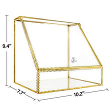 Load image into Gallery viewer, InnSweet Glass Makeup Organizer, Large Cosmetic Display Cases with Slanted Front Open Lid, Trapezoid Cosmetic and Jewelry Display Box