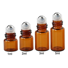 Load image into Gallery viewer, 50Pcs 1ml (1/4 Dram) Refillable Empty DIY Mini Travel Glass Roll On Bottles Essential Oils Roller Bottles Perfumes Cosmetic Sample Vials Jar Containers with Gold Lids and Stainless Steel Roller Ball