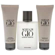 Load image into Gallery viewer, Giorgio Armani Acqua Di Gio Men 3 Pc Gift Set 3.4oz EDT Spray, 2.5oz All Over Body Shampoo, 2.5oz After Shave Balm