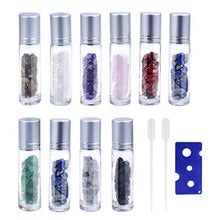 Load image into Gallery viewer, Gemstone Essential Oils Bottles10pcs Natural Gemstones Essential Oil Roller Bottles 10ml Perfume Sample Vials with Crystal Stone Roller Balls & Healing Crystal Chips Inside