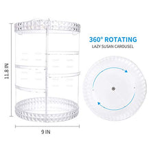 Load image into Gallery viewer, Deksias 360 Rotating Makeup Organizer, Adjustable Carousel Acrylic Storage,Large Capacity Spinning Cosmetics Display Case for Bathroom,Bedroom,Dresser or Vanity Countertop (Clear)