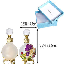 Load image into Gallery viewer, Waltz&F Butterfly and Rose Jeweled Vintage Perfume Bottle Empty Refillable Essential Oil Bottle 25ml (Purple)