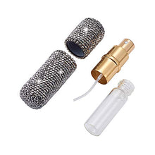 Load image into Gallery viewer, XianghuangTechnology Portable Mini Refillable Perfume Scent Atomizer- Shiny Diamonds Empty Spray Bottle for Traveling and Outgoing of 10ml (Black)
