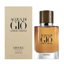 Load image into Gallery viewer, GIORGIO ARMANI Acqua Di Gio Absolu for Men Eau De Parfum Spray 1.35 Oz, clear