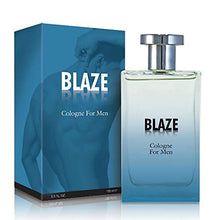 Load image into Gallery viewer, Blaze Eau de Parfum Cologne for Men With Luxurious Suede NovoGlow Pouch - Marine Breeze, Sandalwood And Sensual Musk Wood Notes?Çô 100ml ?Çô 3.4 oz ?Çô Great Gift For Men