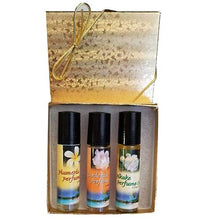 Load image into Gallery viewer, Tropical Perfume ROLL-ON Trio - Plumeria, Gardenia and Pikake (Jasmine)