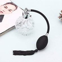 Load image into Gallery viewer, Glass Refillable Vintage Perfume Bottle with Black Bulb & Tassel Atomizer Sprayer - 2.70oz/80ml