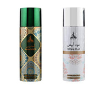 Load image into Gallery viewer, PACK OF 2 PERFUME BODY SPRAY AHASEES + WHITE OUD BY HAMIDI 200ML/6.7 OZ ALCOHOL FREE LONG LASTING FRAGRANCE UNISEX