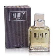 Load image into Gallery viewer, Infinity by Sandora for Men- 3.4 oz, Long Lasting 100 ml Eau de Perfume- Lavender, Mandarin Orange, Bergamot and Lemon Top Notes- NovoGlow Pouch Included