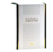 Load image into Gallery viewer, Nebras Al Ishq Noor Unisex CPO - Concentrated Perfume Oil (Attar) 6 ML (0.2 oz) | Intensely Captivating | Dark Nauces of Rose and Jasmine w/Precious Oud | Elegant bottle | by RASASI Perfumes