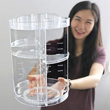 Load image into Gallery viewer, Acrylic Makeup Organizer by Exceleor, Cosmetic Storage and Vanity Perfume Organizer in Countertop Bathroom Dresser, 360 Rotating Makeup Holder Stand for Beauty Caddy Skincare, Transparent & Clear.