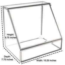 Load image into Gallery viewer, JC MAN Makeup Organizer Glass Large 4 Tier Brass Metal Cosmetic Storage Cube for Makeup, Brushes, Perfumes, Skincare (Trapezoid)
