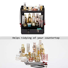 Load image into Gallery viewer, GOBAM Makeup Organizer Vanity Organizer and Cosmetic Storage Display Box, Large Capacity Make up Caddy Shelf, Great for Countertop, Bamboo(Black)