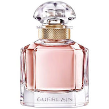 Load image into Gallery viewer, Mon Guerlain Four-Piece Set Eau De Parfum Spray 3.3 oz & 0.16 oz & Body Lotion 2.5 oz & Pouch