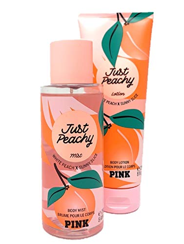 Victoria's Secret Pink Just Peachy Body Mist and Lotion Bundle of