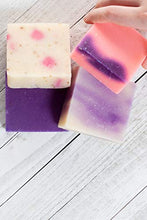 Load image into Gallery viewer, 360Feel Floral 4 large Soap bar - Flower scents Lavender, Lilac, Hydrangea - Anniversary Wedding Gift Set - Handmade Natural Organic with Essential Oil, Pink, 20 Oz