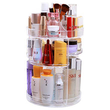 Load image into Gallery viewer, Acrylic Makeup Organizer by Exceleor, Cosmetic Storage and Vanity Perfume Organizer in Countertop Bathroom Dresser, 360 Rotating Makeup Holder Stand for Beauty Caddy Skincare, Transparent & Clear.