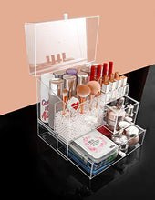 Load image into Gallery viewer, MOOCHI Clear Large Makeup Organizer Multifuncational Dust Free Water Proof Cosmetics Storage Drawers Display Case for Brushes Lipsticks Skin Care Jewelry - Pearls Not Included