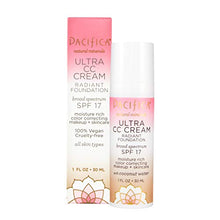 Load image into Gallery viewer, Pacifica Beauty Ultra CC Cream Radiant Foundation with Broad Spectrum SPF 7, Warm/Light, 1 Fl Oz