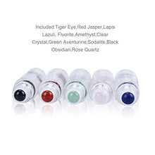 Load image into Gallery viewer, Gemstone Essential Oils Bottles10pcs Natural Gemstones Essential Oil Roller Bottles 10ml Perfume Sample Vials with Crystal Stone Roller Balls & Healing Crystal Chips Inside