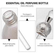 Load image into Gallery viewer, IMIKEYA Crystal Empty Perfume Bottle 15ML Refillable Essential Oil Dropper Bottle Decorative Glass Dropper Bottle for Home Travel Gift Silver