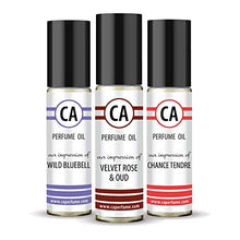 Load image into Gallery viewer, CA WOMEN PERFUME OIL SET Impression of (Chance Tendre + Jo Malone Wild Bluebell+ Jo Malone Velvet Rose Oud) 0.3 Fl Oz x 3 Roll on