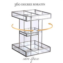 Load image into Gallery viewer, 360 Degree Rotation Glass Makeup Organizer??îPerfume Display Case and Cosmetic Storage ??îGreat for Bathroom, Dresser, Countertop (Retro)