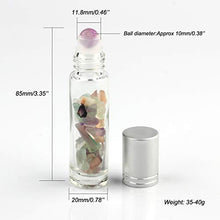 Load image into Gallery viewer, Natural Gemstones 10ML Essential Oil Roller Bottles Clear Glass Roll-on Bottles Gemstone Perfume Sample Vials with Crystal Stone Roller Balls & Healing Crystal Chips Inside 10PACK